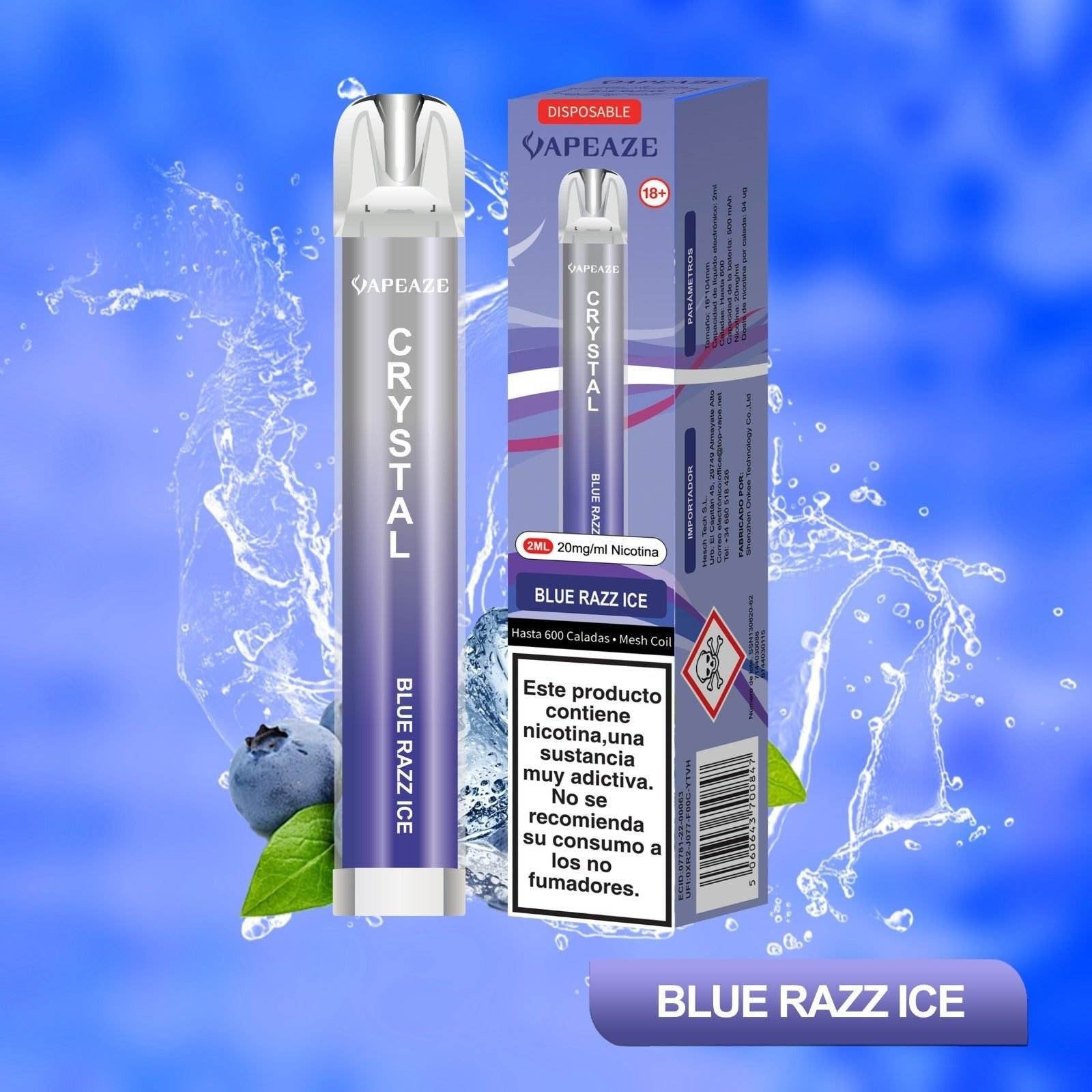 Vapeaze Crystal Vaper desechable - Blue Razz - Top-Vape una marca ...